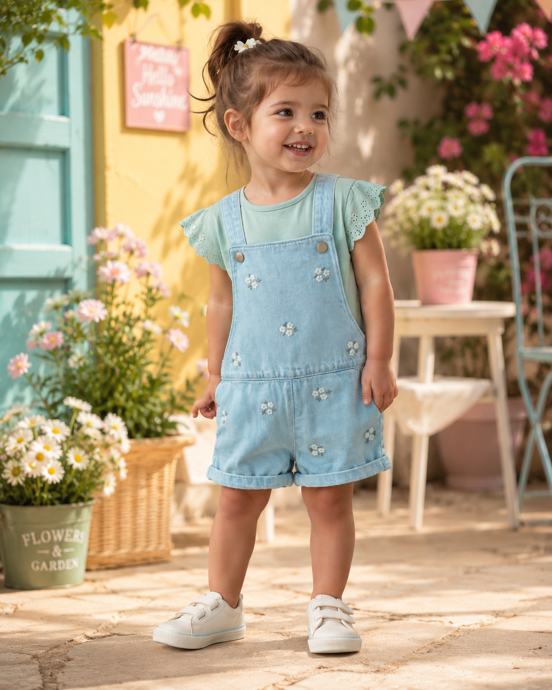 ست تیشرت و بیلرشلوارکی جین برند C&a بلژیک سایز 2 تا3 سال